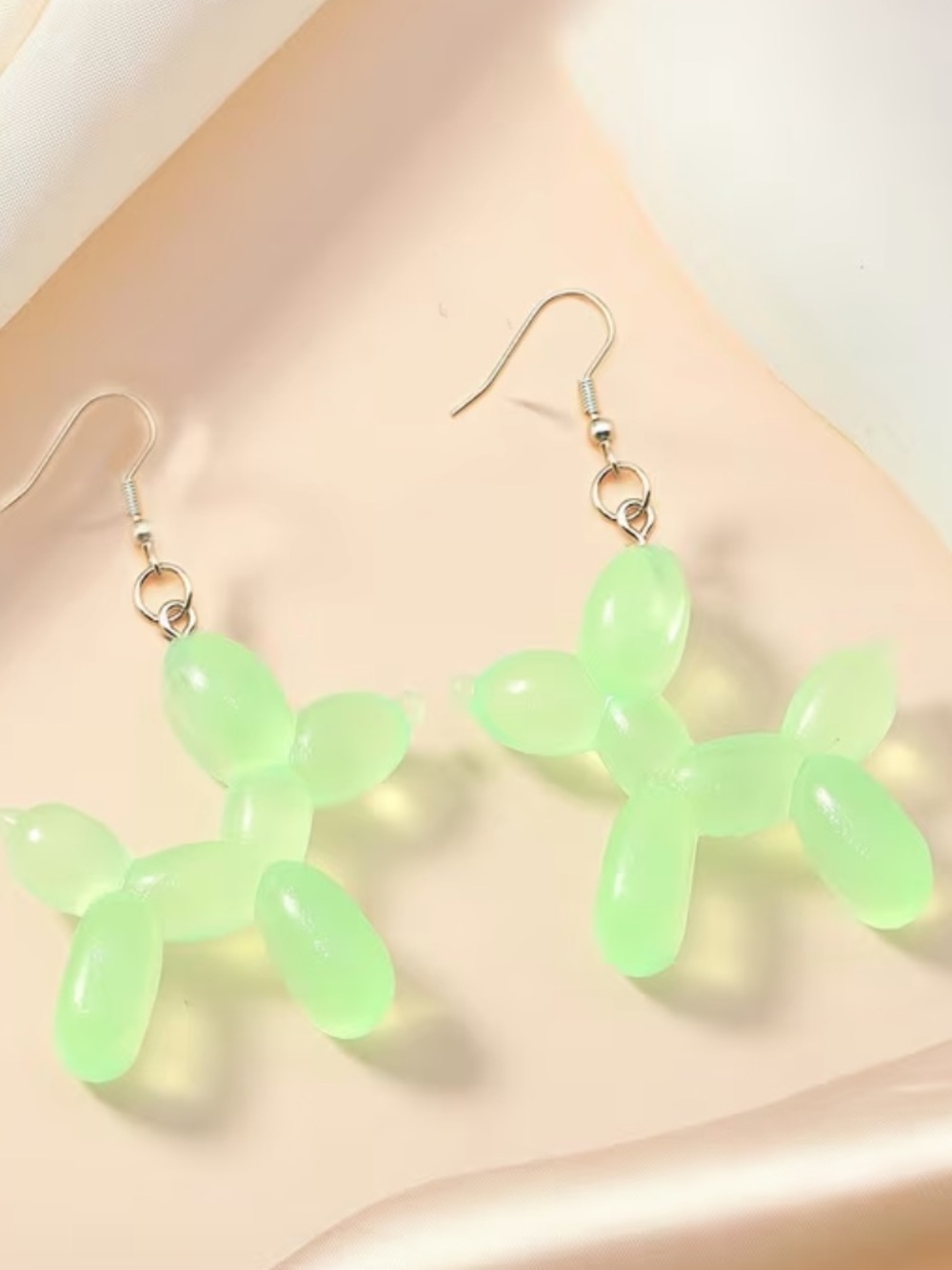 Unique Balloon Dog 3D Earrings - Green
